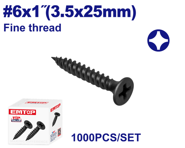 3.5x25mm şurup 1000 ədəd