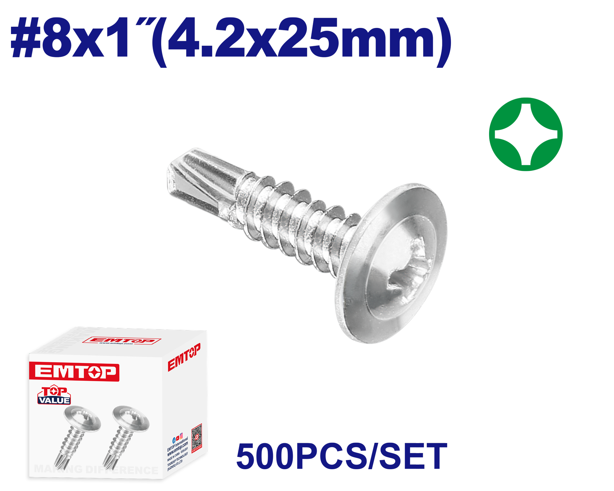4.2x25mm şurup 500 ədəd