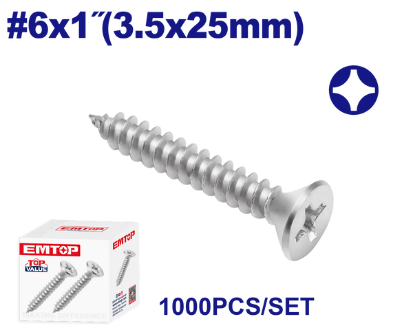 Emtop 3.5x25mm şurup 1000 ədəd
