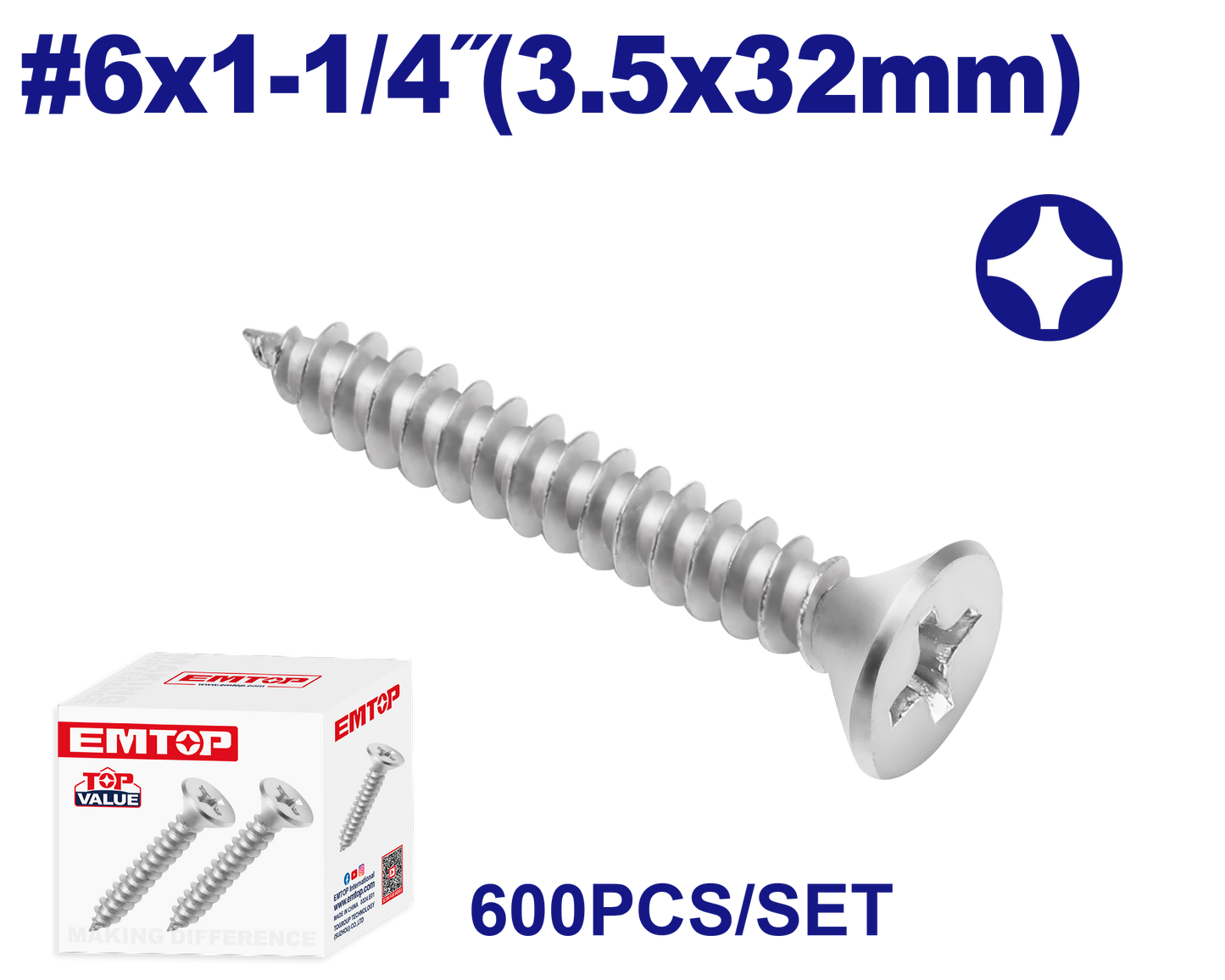 3.5x32mm şurup 600 ədəd