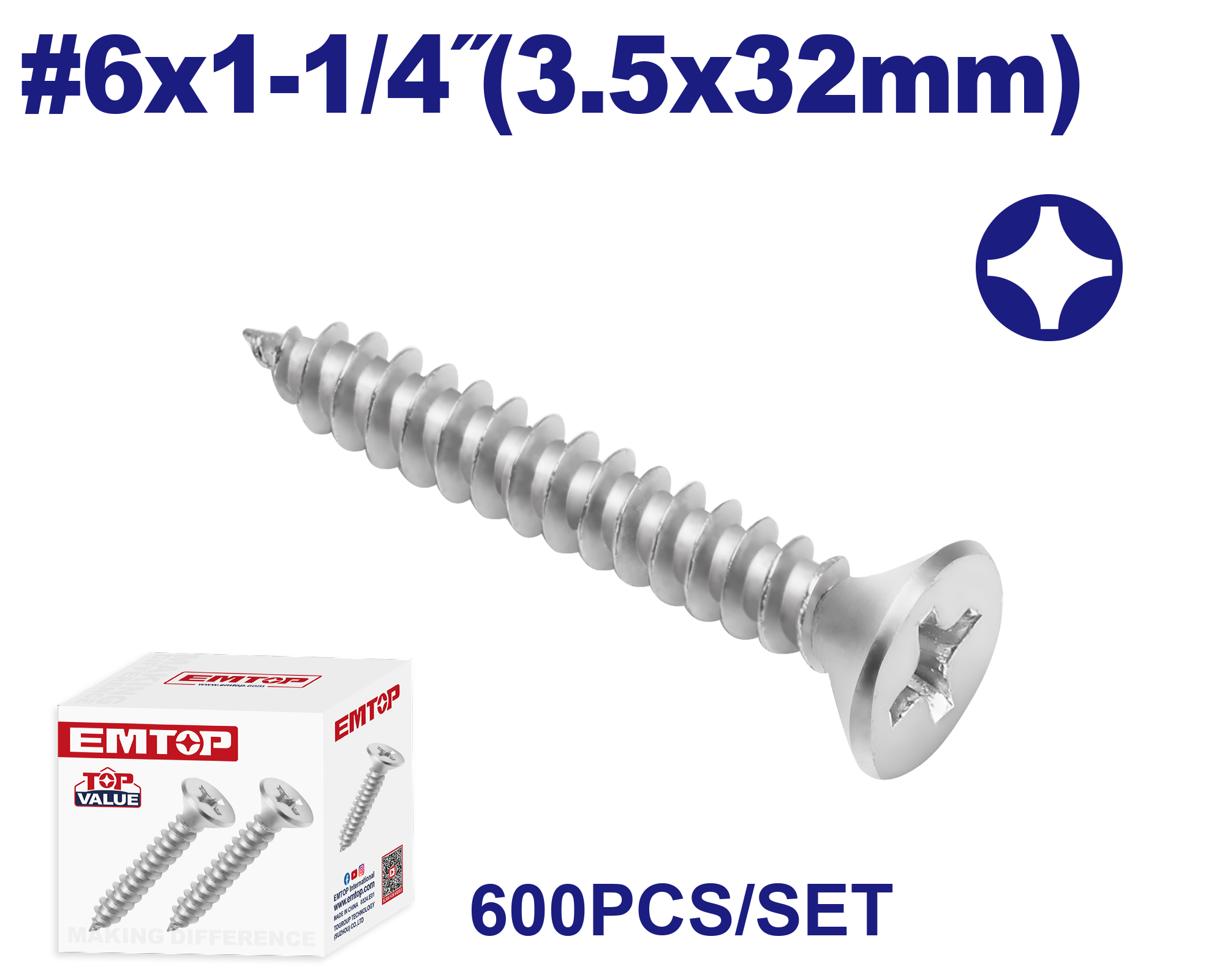 3.5x32mm şurup 600 ədəd