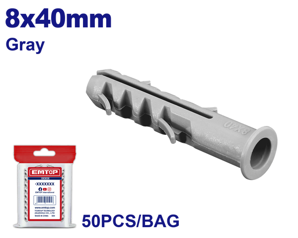 Plastik Tıxac 8x40mm 50 ədəd