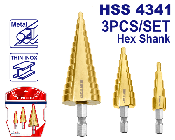 Burğu Titanyum, 3ədəd dəst Hex HSS