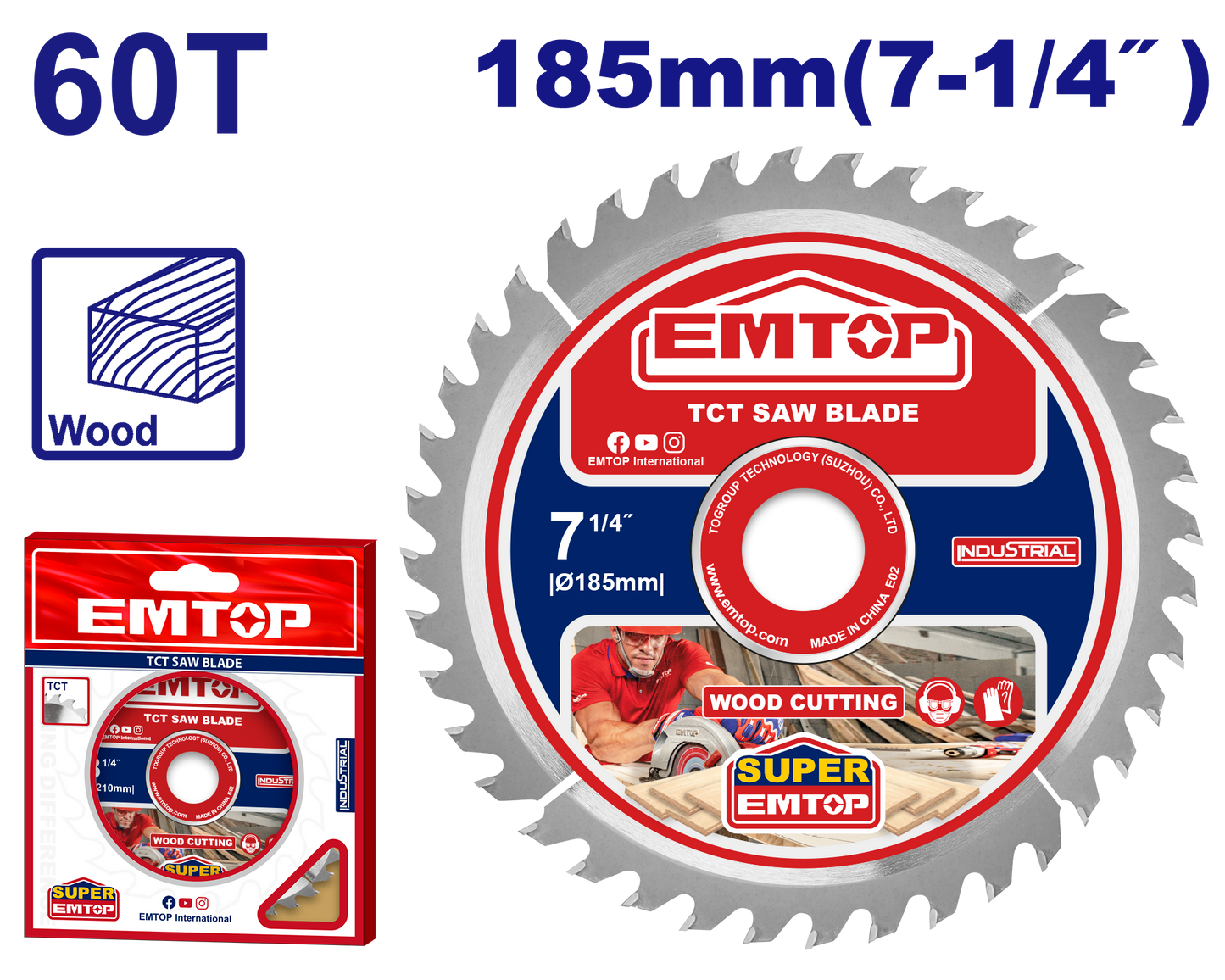 Taxta üzrə kəsmə diski, 185mm