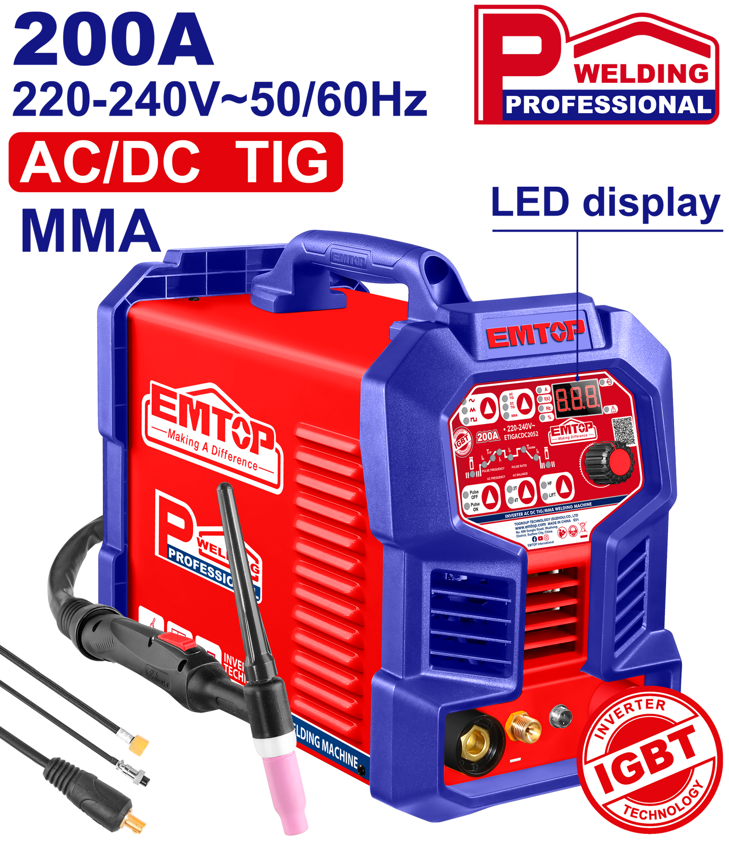 Emtop AC/DC TIG (Arqon) Qaynaq Aparatı ETIGACDC2052