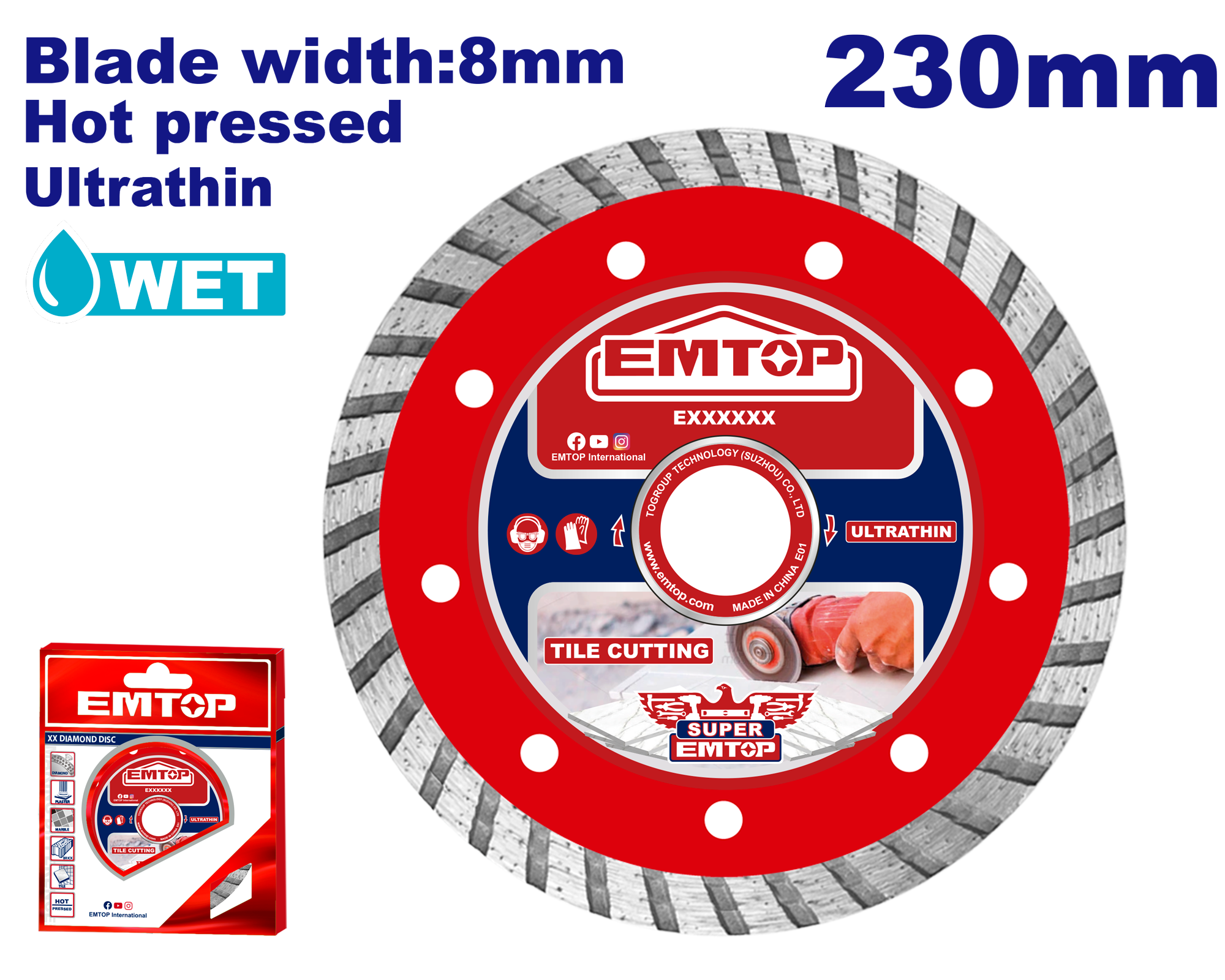 Almaz diski, 230 mm x 22.2 mm x 8 mm
