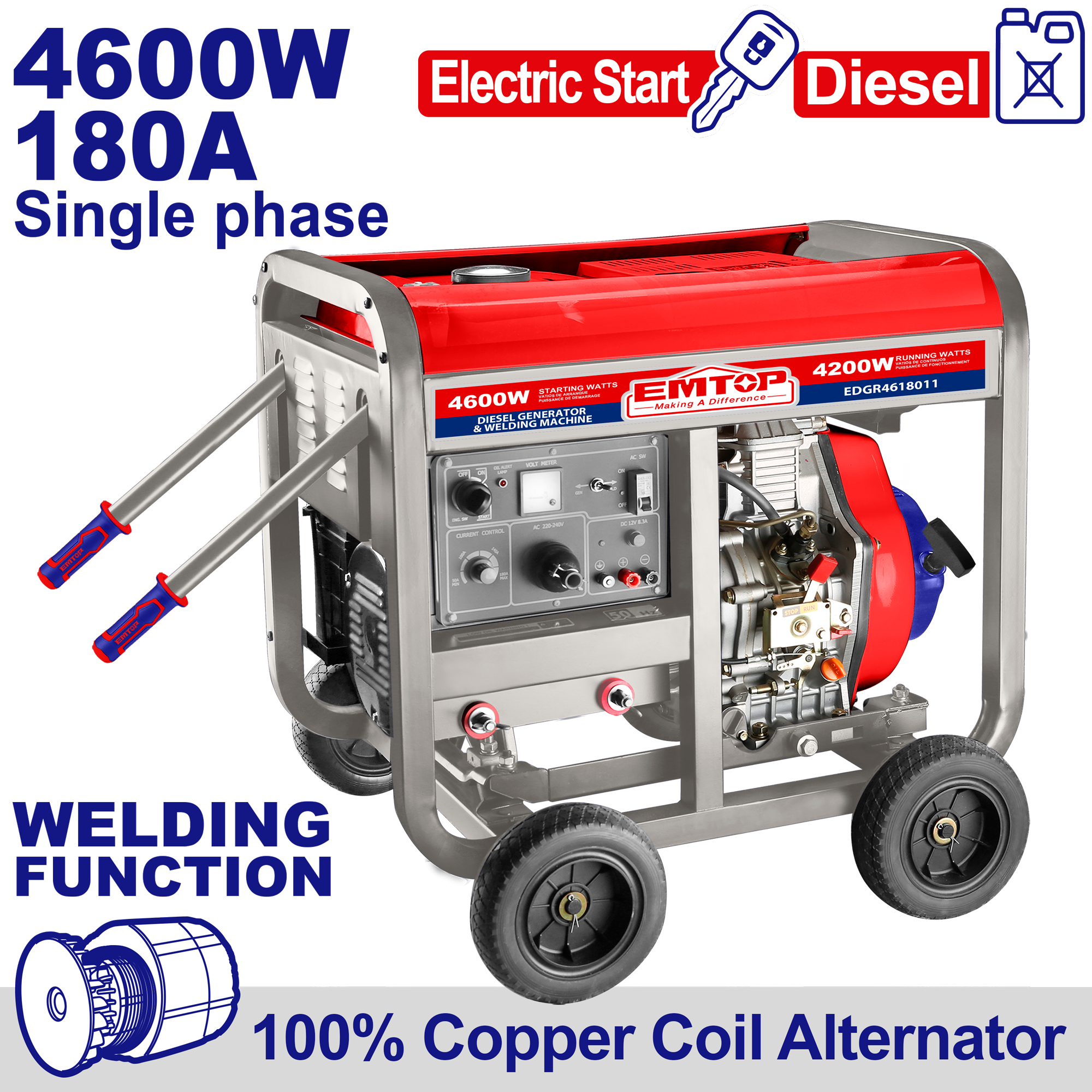 Dizel generator 4.6 KW & Qaynaq aparatı
